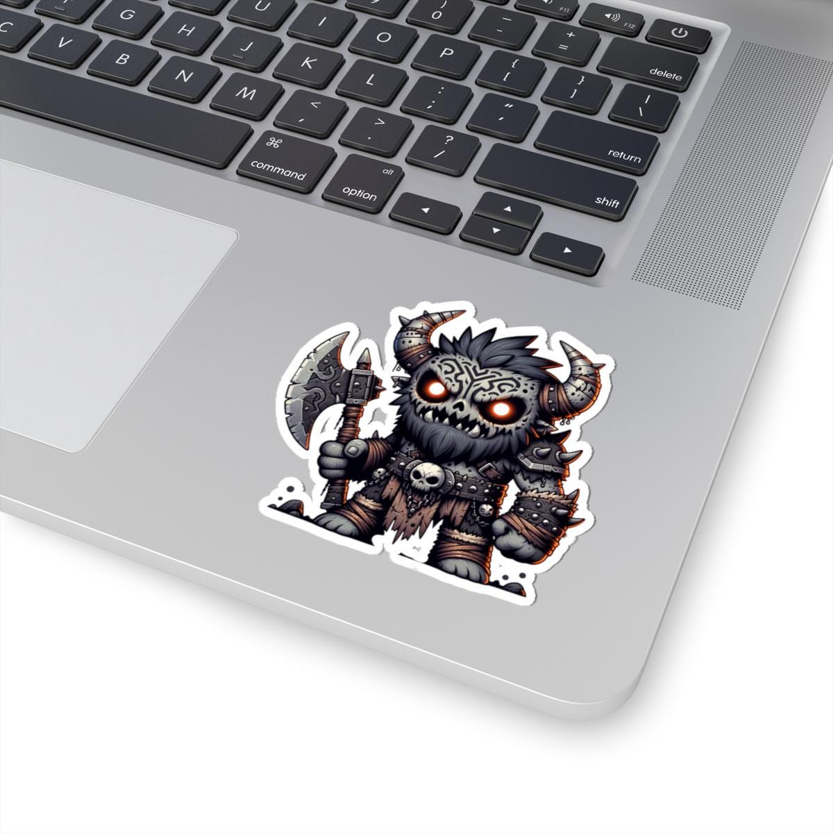 Tribal Skull Barbarian Monster Vinyl Sticker: Fantasy Art Decal