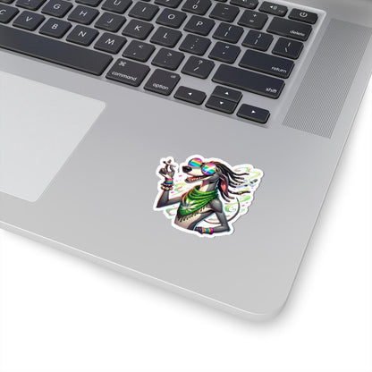 Rasta Greyhound Vinyl Sticker: Reggae Dog Art Decal - Waterproof
