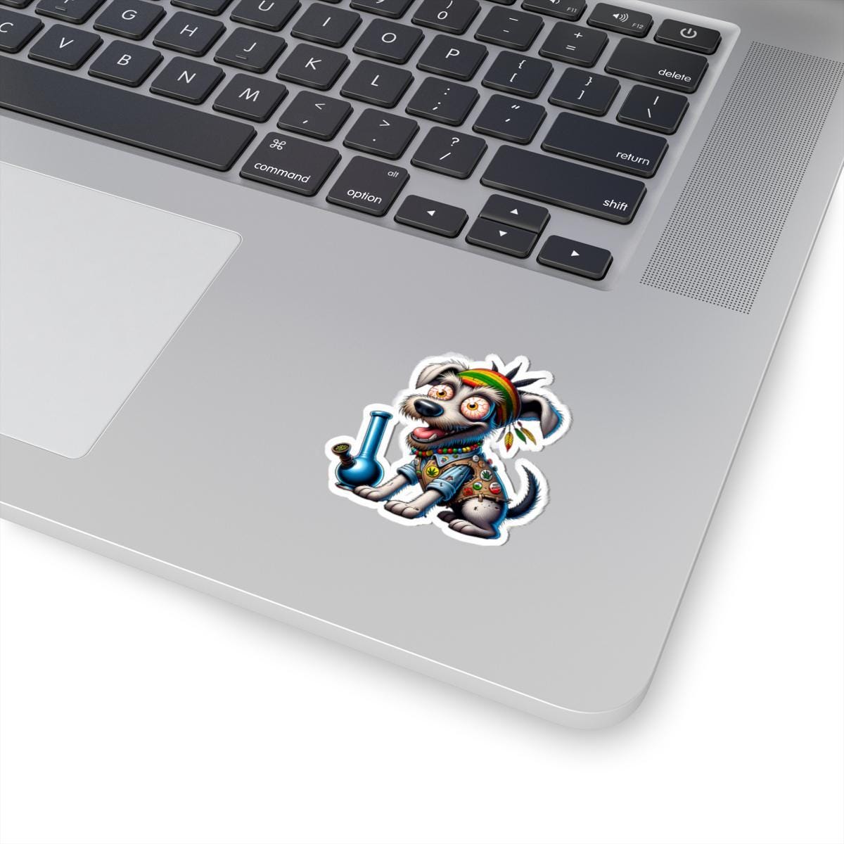 ColorFlow Rasta Terrier Bong Glossy Vinyl Sticker | Kiss Cut or Die Cut | Waterproof Weed Dog Reggae Cannabis Decal for Laptops Cars