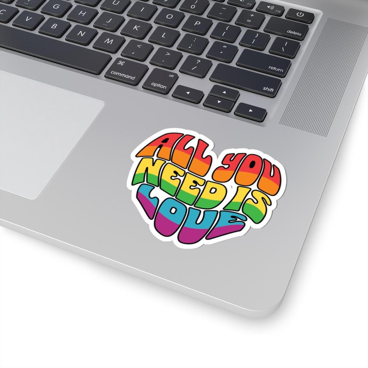 Retro Rainbow All You Need Is Love Sticker - LGBTQ Pride Vinyl Decor