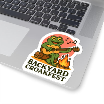 Guitar Frog Sticker | Backyard Croakfest Vinyl Decal
