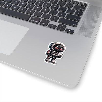 Streetwear Monster Sticker: Black Furry Puffer Jacket - Waterproof Vinyl Decal