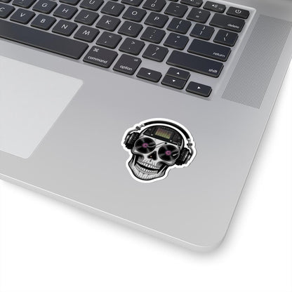 DJ Skull Sticker: Waterproof Vinyl Decal for Music Lovers