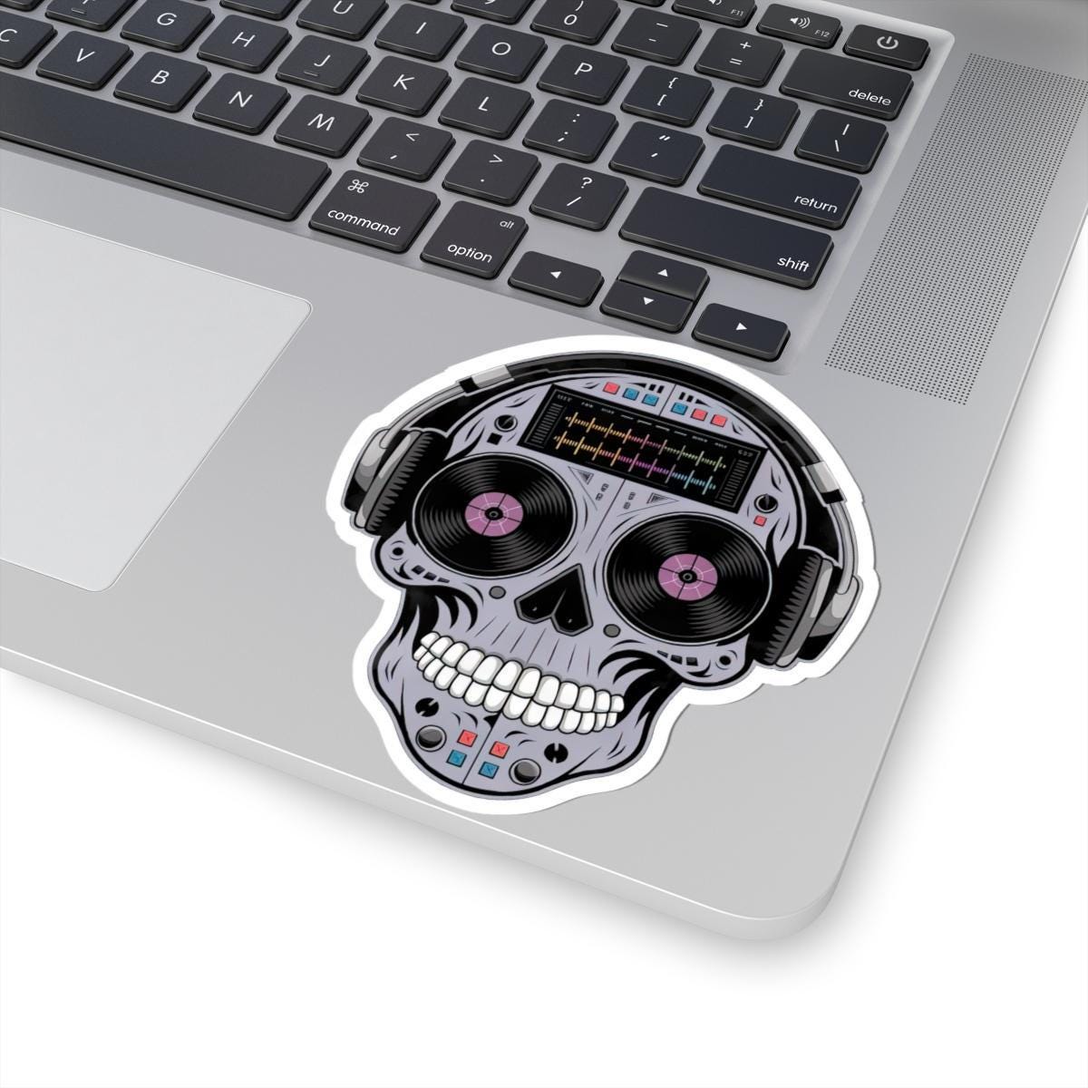 DJ Skull Sticker: Waterproof Vinyl EDM Music Lover Decal
