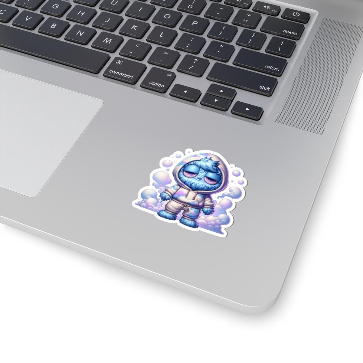 Dreamy Cloud Monster Sticker: Pastel Laptop Decal, Water Bottle Art