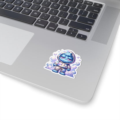 Dreamy Cloud Monster Sticker: Pastel Laptop Decal, Water Bottle Art