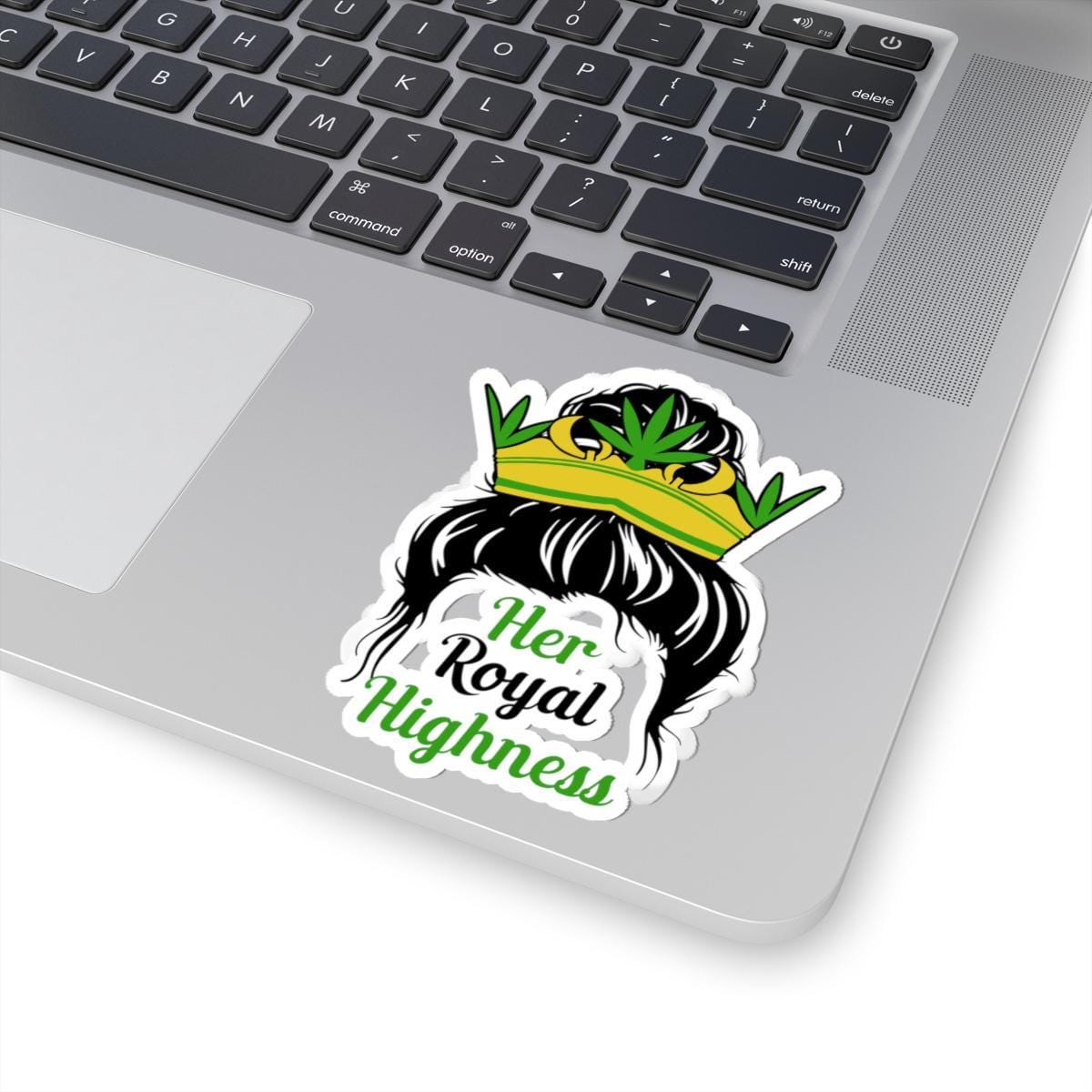 ColorFlow | Her Highness Weed Sticker Waterproof Vinyl Crown Cannabis Leaf Stoner Queen Gift Decal for Laptop Water Bottle Smoke Box