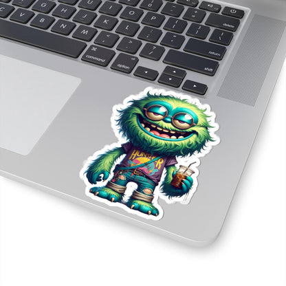 Green Monster Sticker Pack: Retro Graphic, Waterproof Vinyl, USA Made