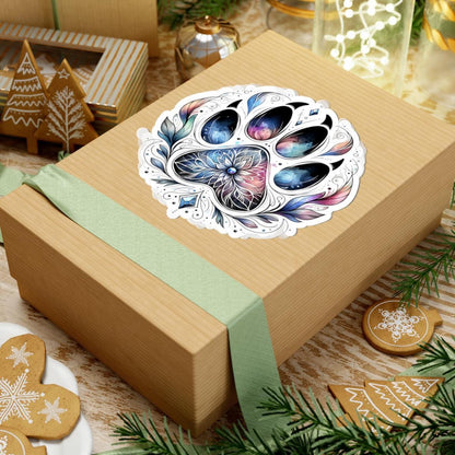 Galaxy Paw Print Sticker: Mystical Mandala Dog Decal