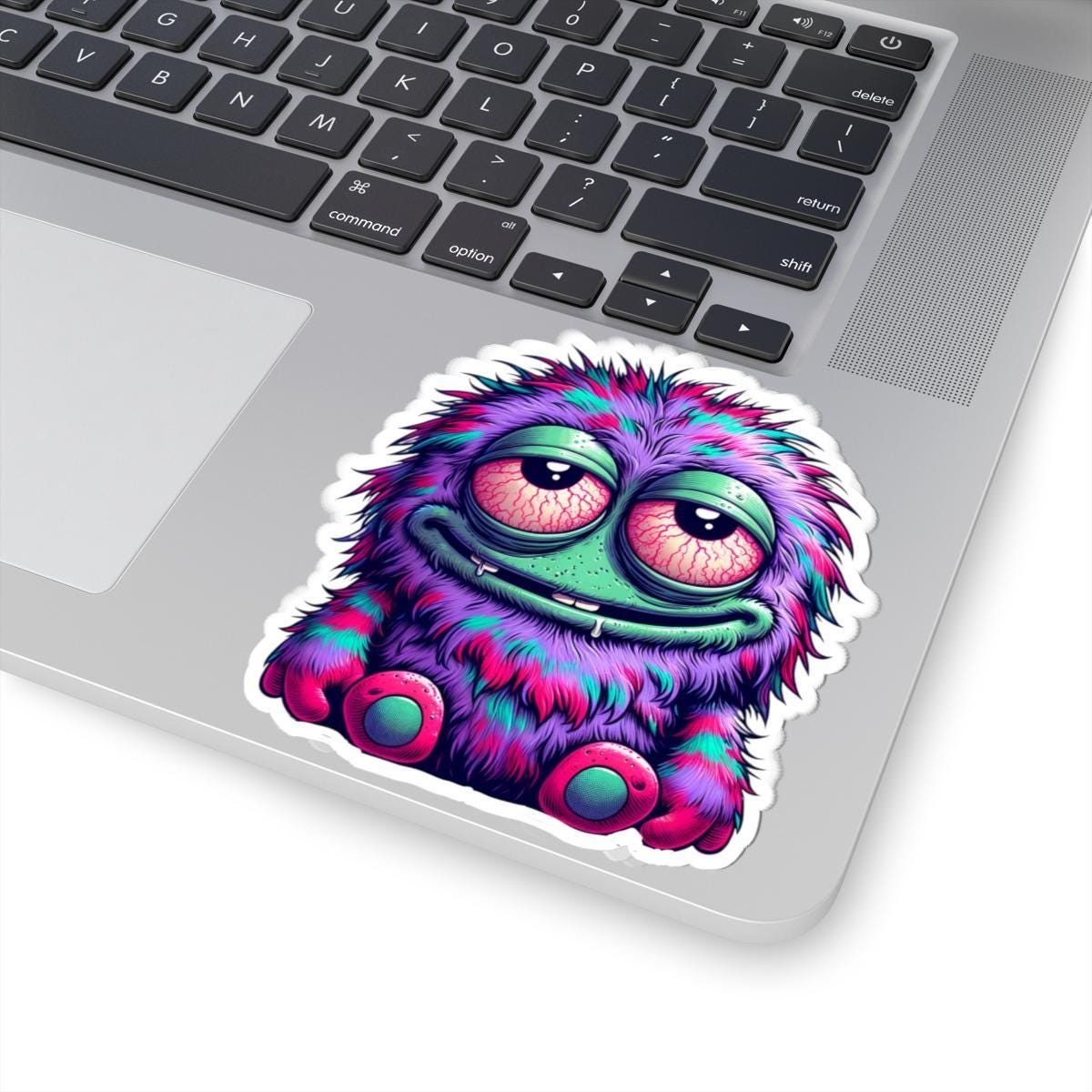Neon Green Monster Sticker: Waterproof Vinyl Decal for Laptop, Water Bottle