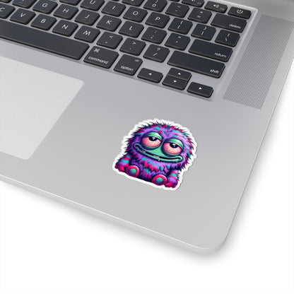 Neon Green Monster Sticker: Waterproof Vinyl Decal for Laptop, Water Bottle