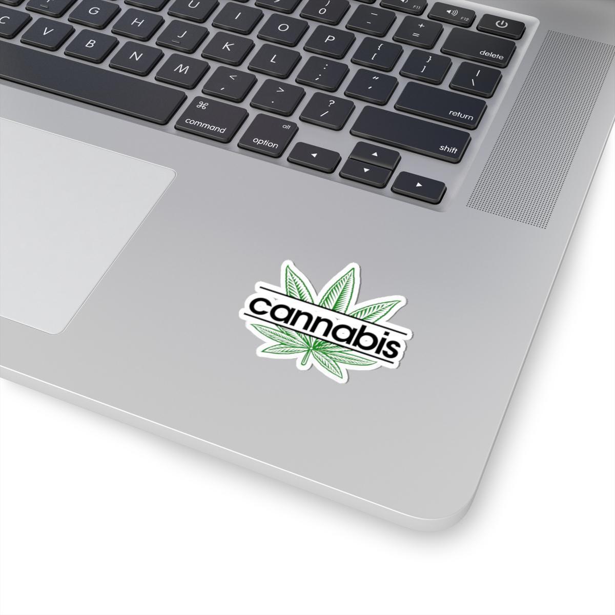 ColorFlow | Support Your Local Pot Dealer Weed Sticker Waterproof Cannabis Leaf Vinyl Decal Funny Stoner Quote for Laptop Flask