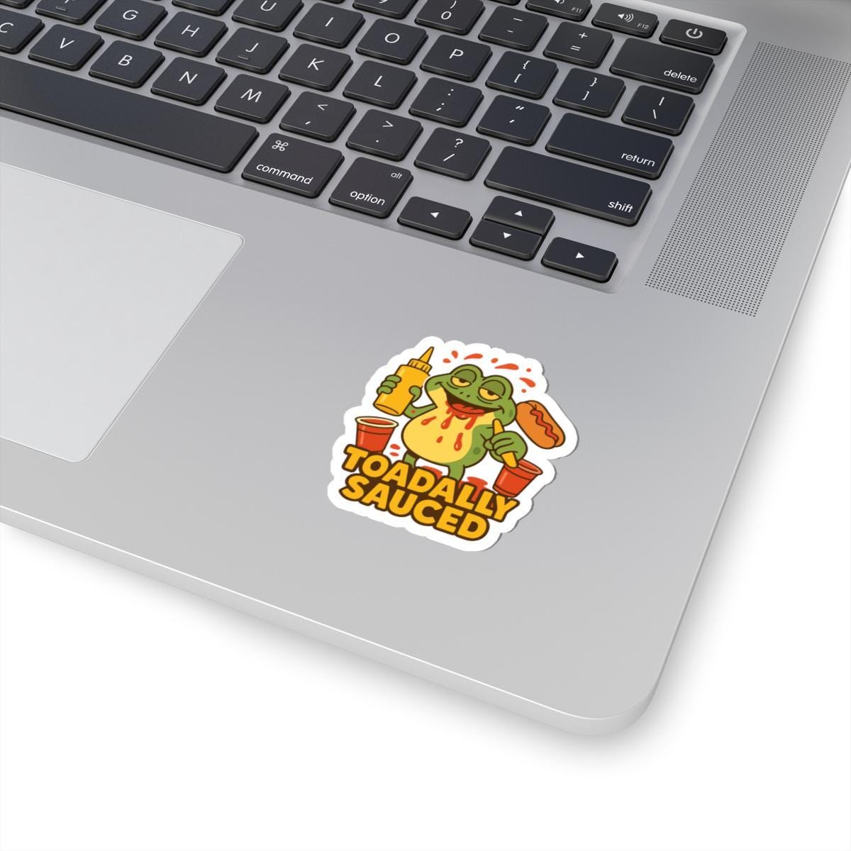 Toadally Sauced Frog Sticker | Funny BBQ Hot Dog Vinyl Decal