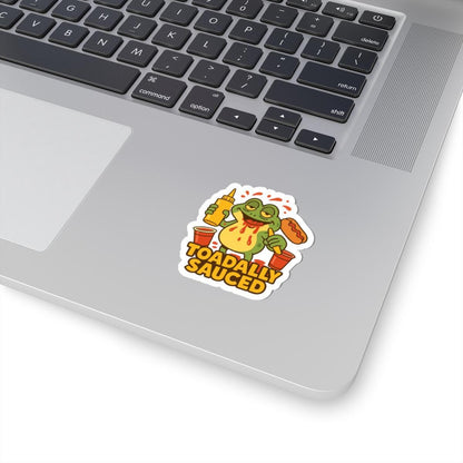 Toadally Sauced Frog Sticker | Funny BBQ Hot Dog Vinyl Decal