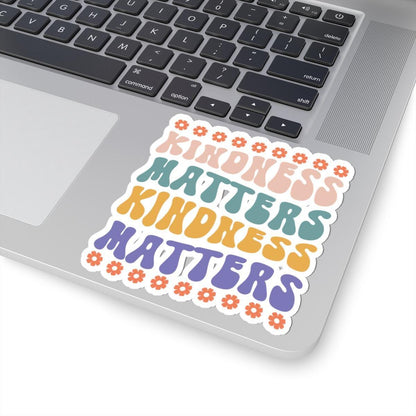 Kindness Matters Sticker: Retro Floral Inspirational Decal