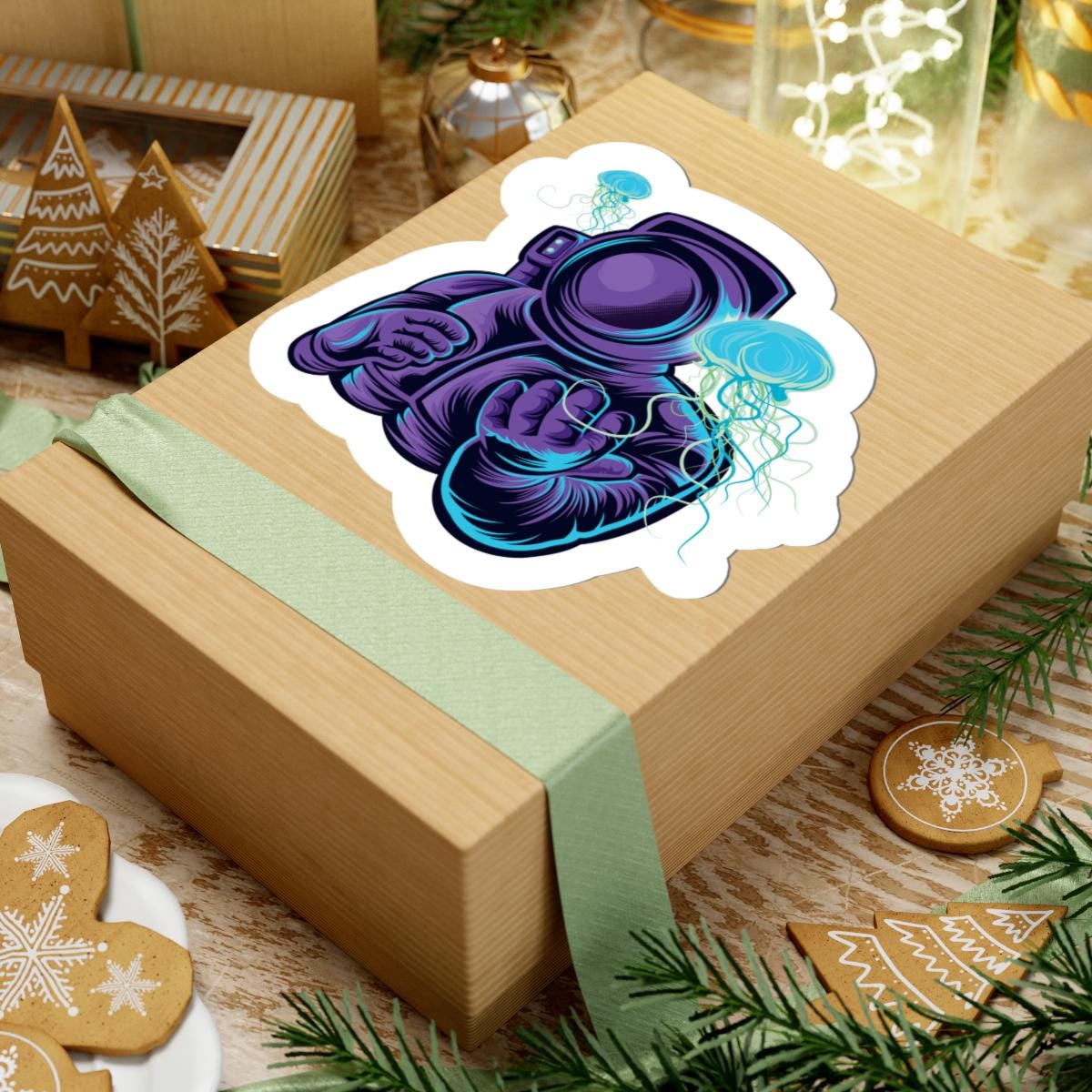 Astronaut Jellyfish Vinyl Sticker | Sci-Fi Space Art Decal