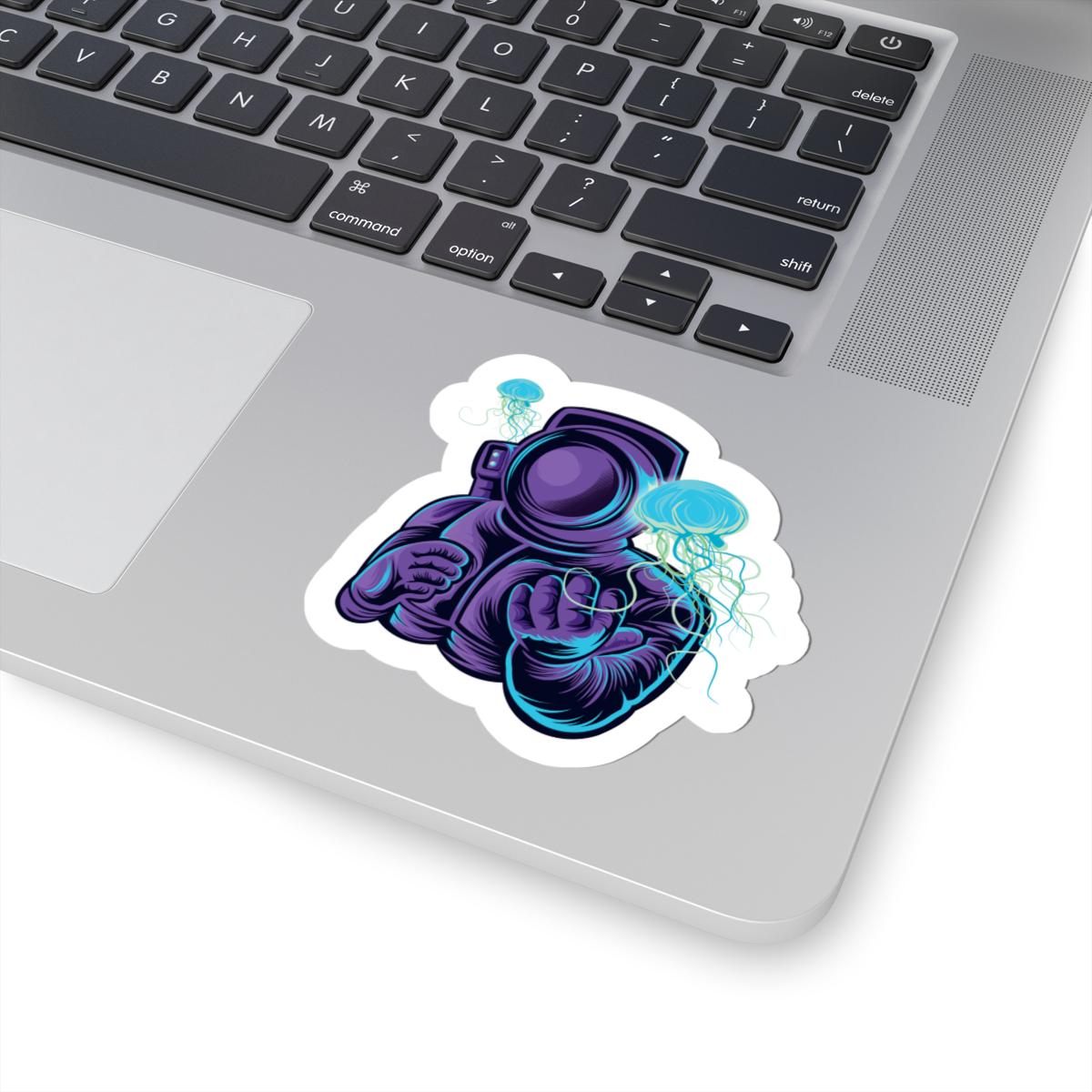 Astronaut Jellyfish Vinyl Sticker | Sci-Fi Space Art Decal