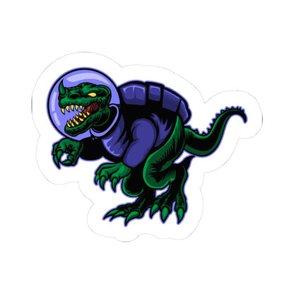 ColorFlow Space Dinosaur Sticker | Astronaut T-Rex Vinyl Decal | Cosmic Sci Fi Dino Sticker for Laptop, Water Bottle, Toolbox