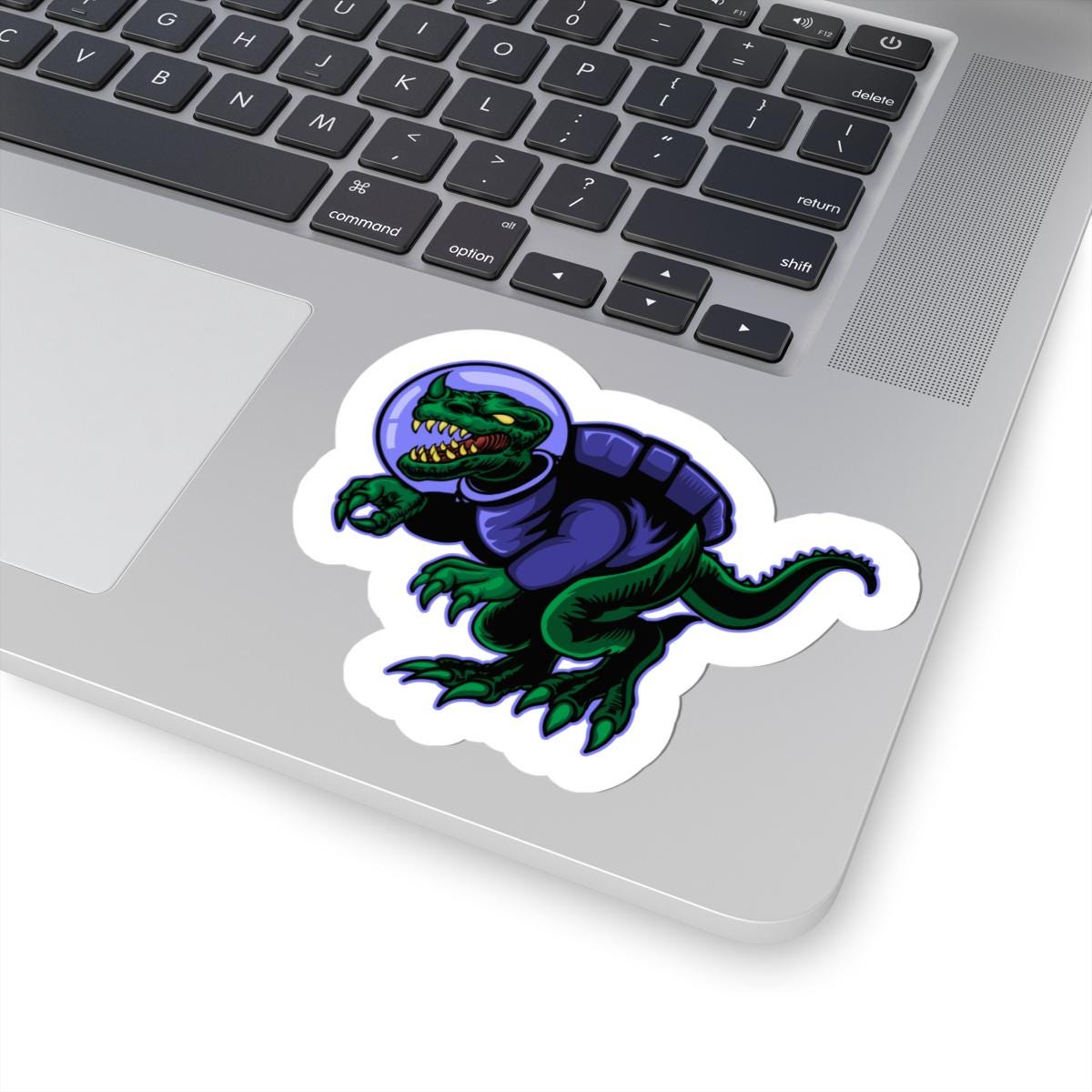 ColorFlow Space Dinosaur Sticker | Astronaut T-Rex Vinyl Decal | Cosmic Sci Fi Dino Sticker for Laptop, Water Bottle, Toolbox