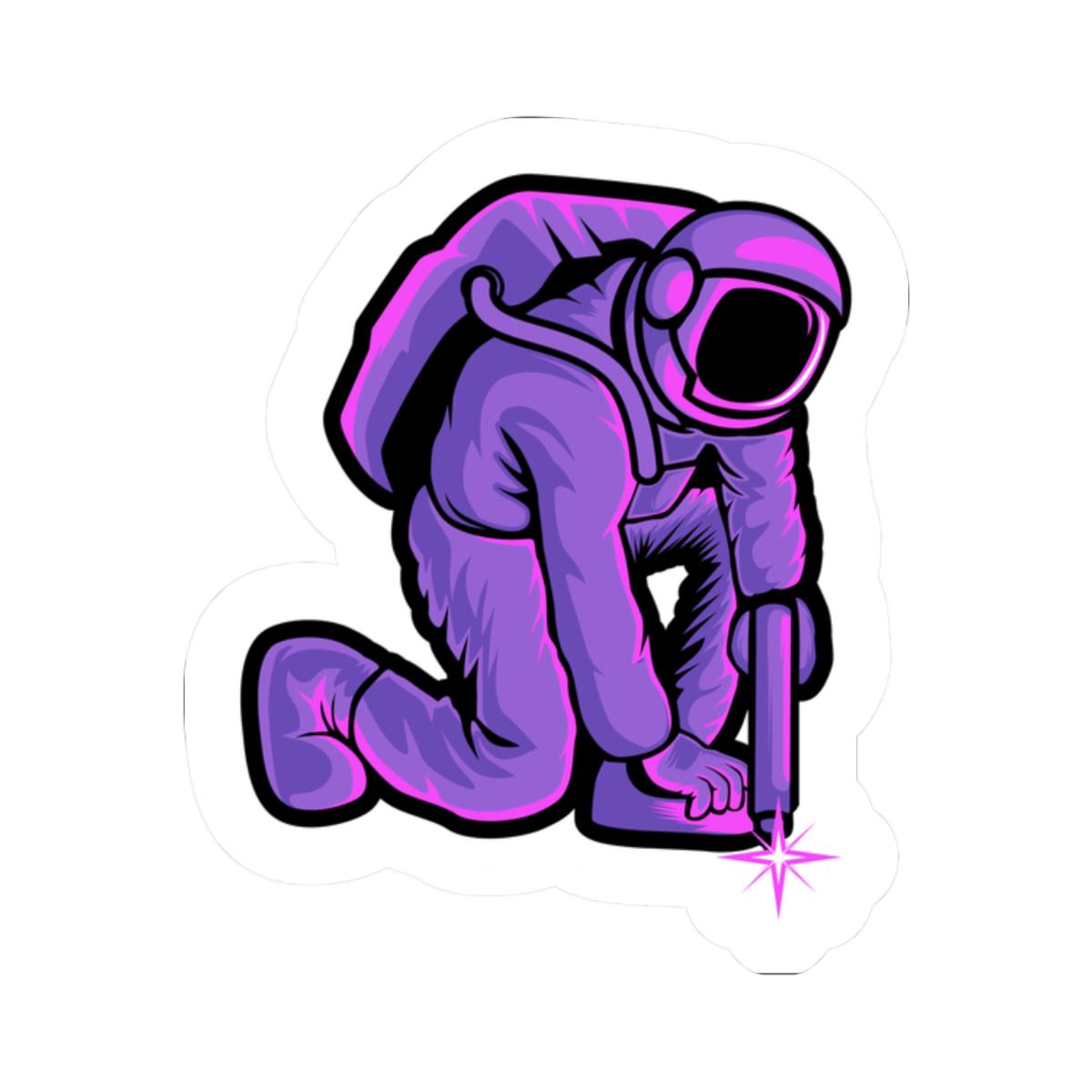 Astronaut Welding Sticker | Sci-Fi Space Worker Vinyl Decal