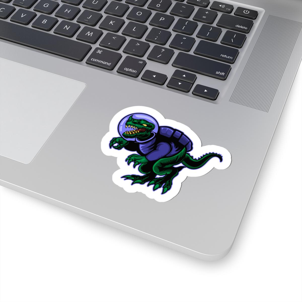 ColorFlow Space Dinosaur Sticker | Astronaut T-Rex Vinyl Decal | Cosmic Sci Fi Dino Sticker for Laptop, Water Bottle, Toolbox