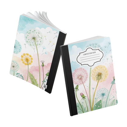 ColorFlow | Pastel Dandelion Composition Notebook College Ruled Journal for Students Professionals Writing Journaling