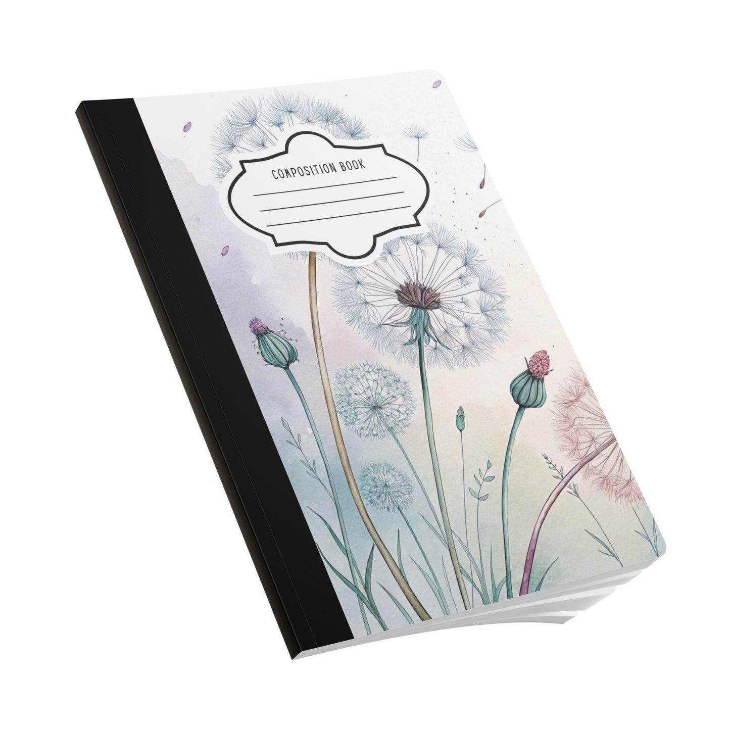 ColorFlow | Soft Bloom Dandelion Composition Notebook College Ruled Journal for Writing Students and Professionals