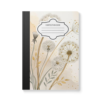 ColorFlow | Golden Dandelion Composition Notebook College Ruled Journal for Students Professionals and Writers