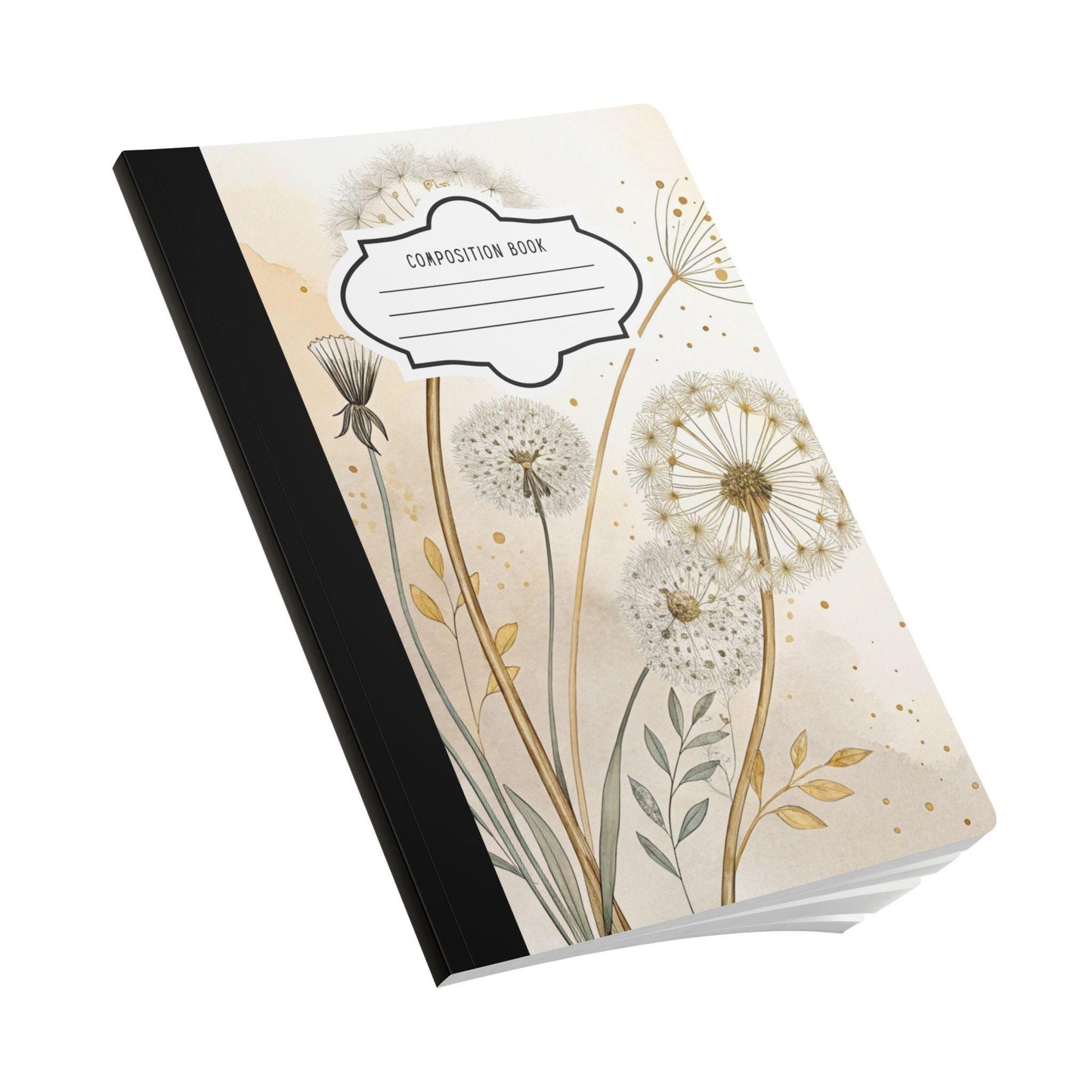 ColorFlow | Golden Dandelion Composition Notebook College Ruled Journal for Students Professionals and Writers