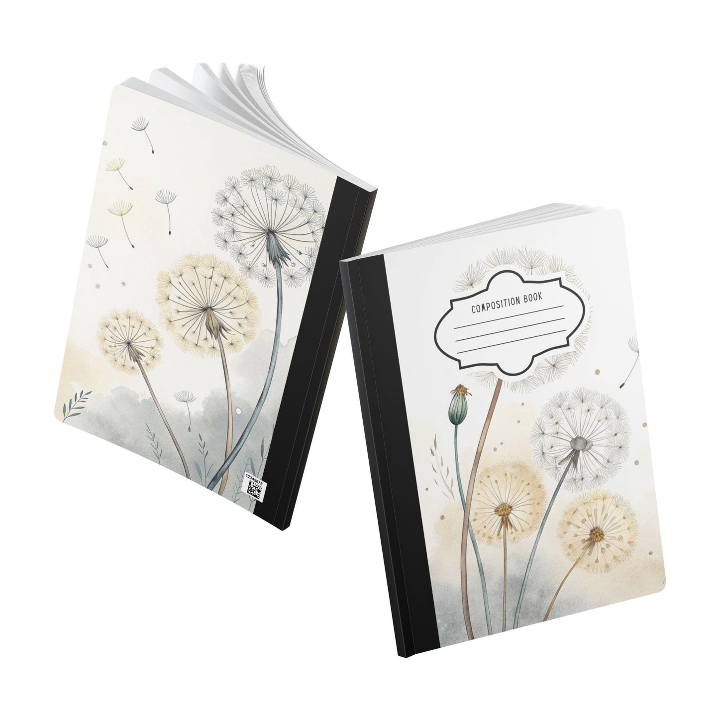 ColorFlow | Minimal Dandelion Composition Notebook College Ruled Journal for Students Writers and Professionals