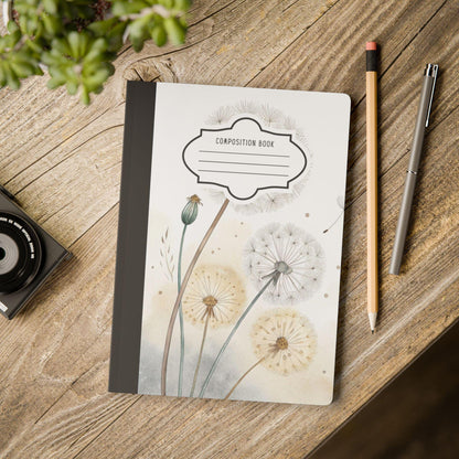 ColorFlow | Minimal Dandelion Composition Notebook College Ruled Journal for Students Writers and Professionals
