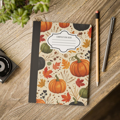 ColorFlow | Autumn Pumpkin Composition Notebook College Ruled Journal for Students Professionals Writing Journaling