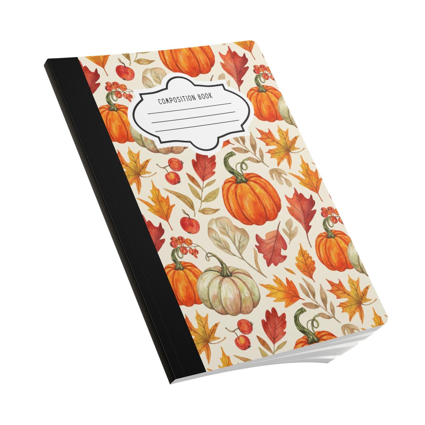 ColorFlow | Rustic Pumpkin Composition Notebook College Ruled Journal for Autumn School Office Writing