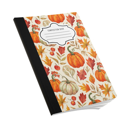 ColorFlow | Rustic Pumpkin Composition Notebook College Ruled Journal for Autumn School Office Writing