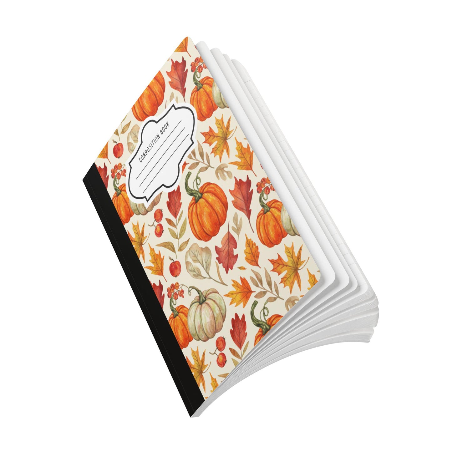 ColorFlow | Rustic Pumpkin Composition Notebook College Ruled Journal for Autumn School Office Writing