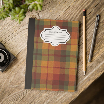 ColorFlow | Rustic Plaid Composition Notebook College Ruled Journal for Students Autumn Writing and Journaling