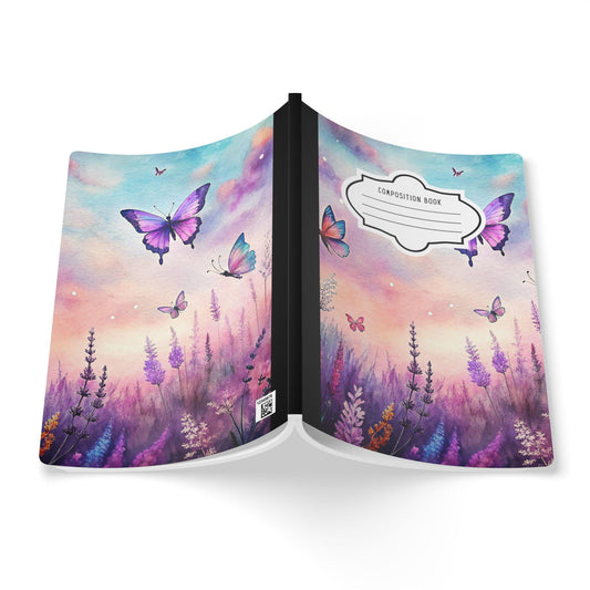 ColorFlow | Twilight Butterfly Composition Notebook College Ruled Journal for Students Professionals Writing Journaling