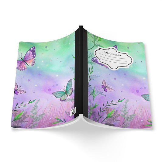 ColorFlow | Sage Green Butterfly Composition Notebook College Ruled Journal for Students Professionals Writing