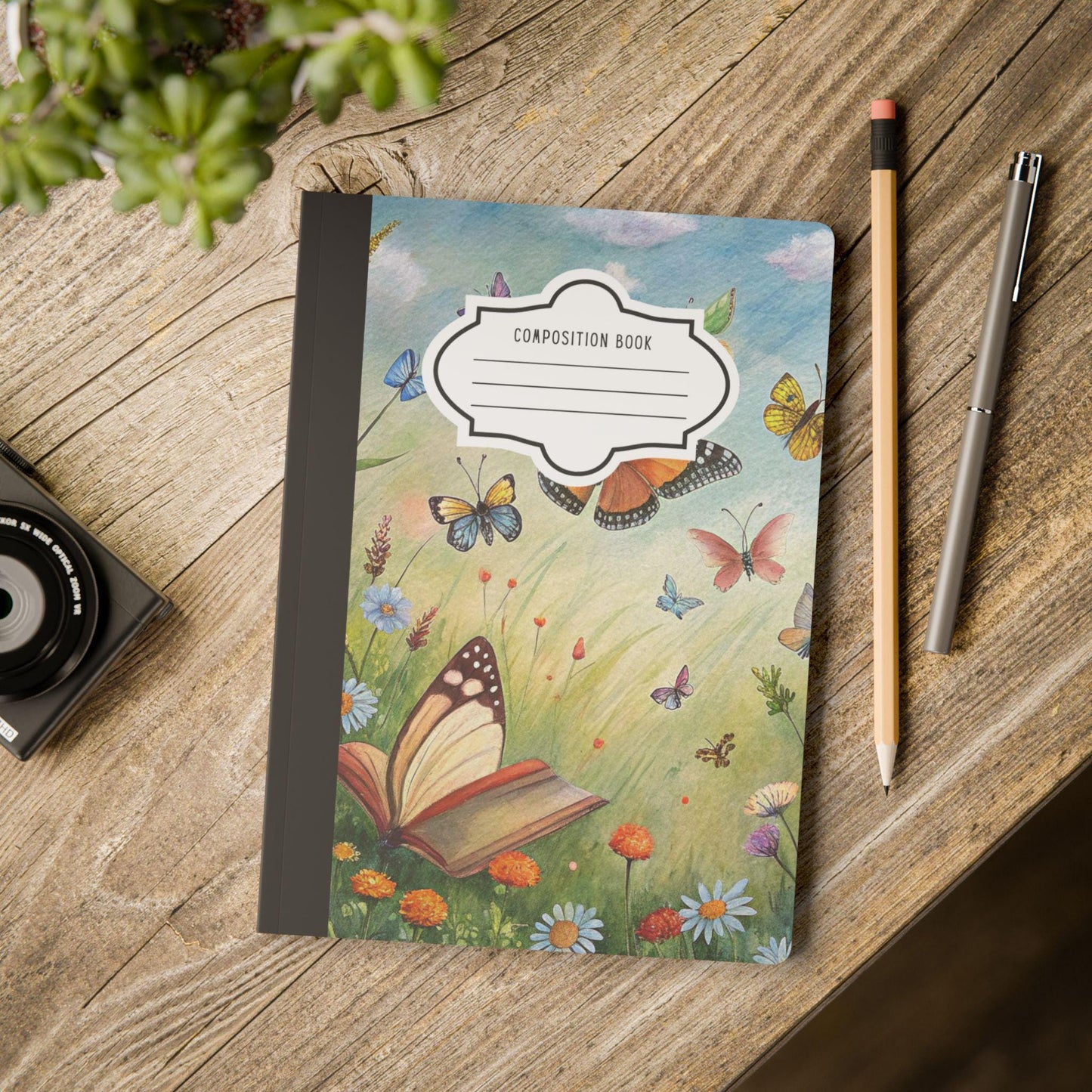 ColorFlow | Blooming Garden Butterfly Composition Notebook Aesthetic Floral Journal for School Office or Gift Writing