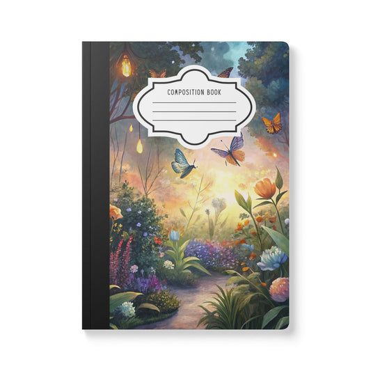 ColorFlow | Enchanted Butterfly Composition Notebook Magical Garden Journal Aesthetic Writing Book for Daily Notes