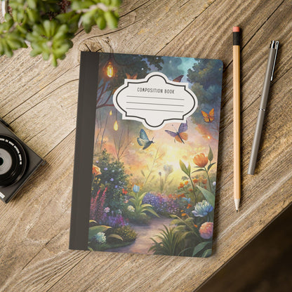 ColorFlow | Enchanted Butterfly Composition Notebook Magical Garden Journal Aesthetic Writing Book for Daily Notes