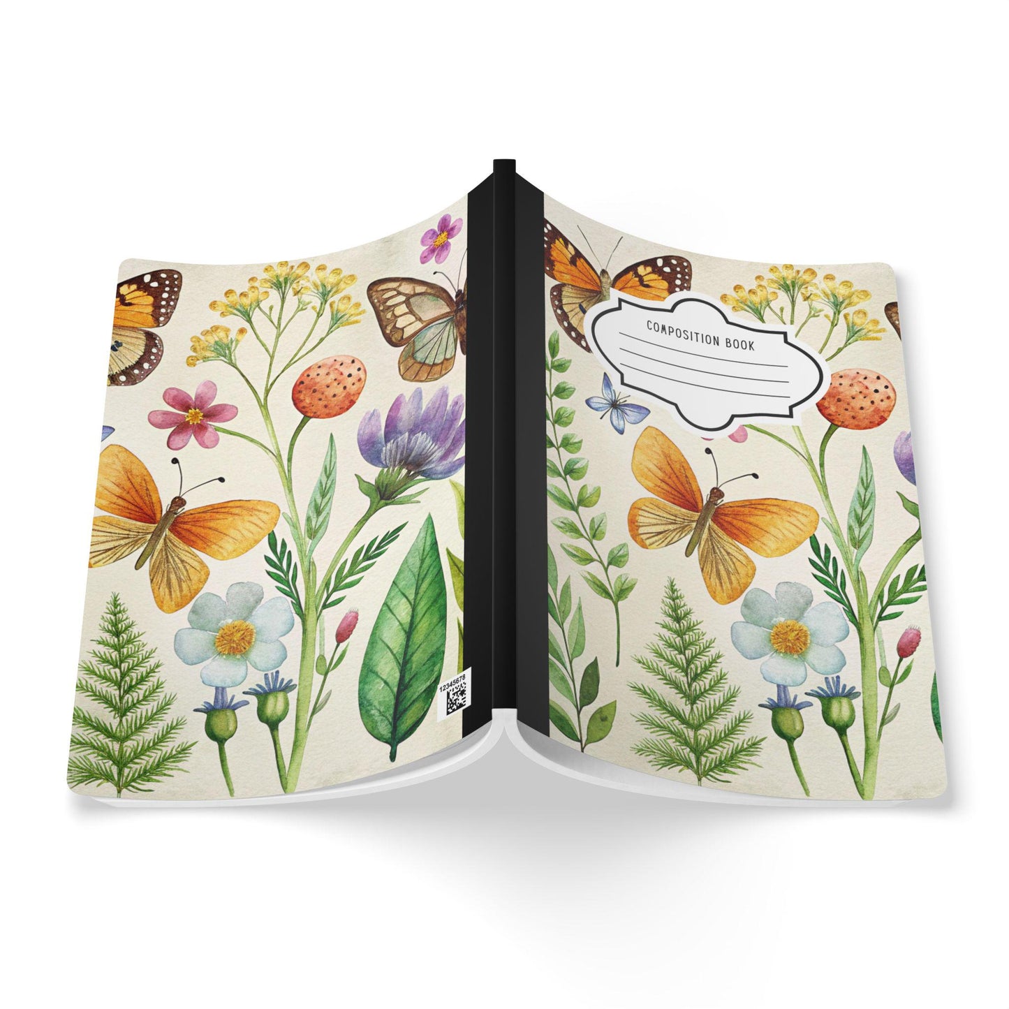 ColorFlow | Golden Garden Butterfly Composition Notebook Floral Aesthetic Journal for Students Writers Office