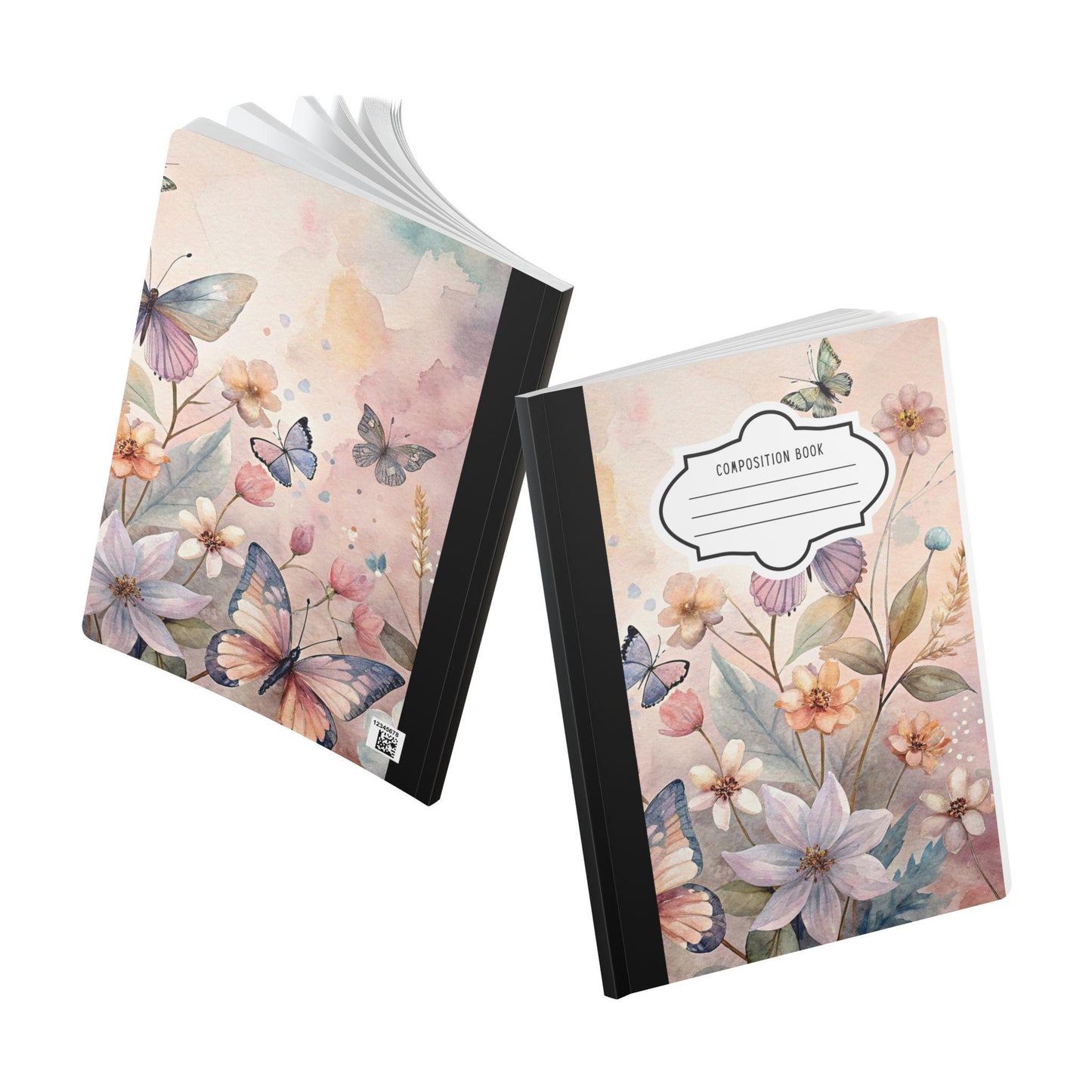 ColorFlow | Pastel Blossom Butterfly Composition Notebook Aesthetic Floral Journal for School Writing and Gifts