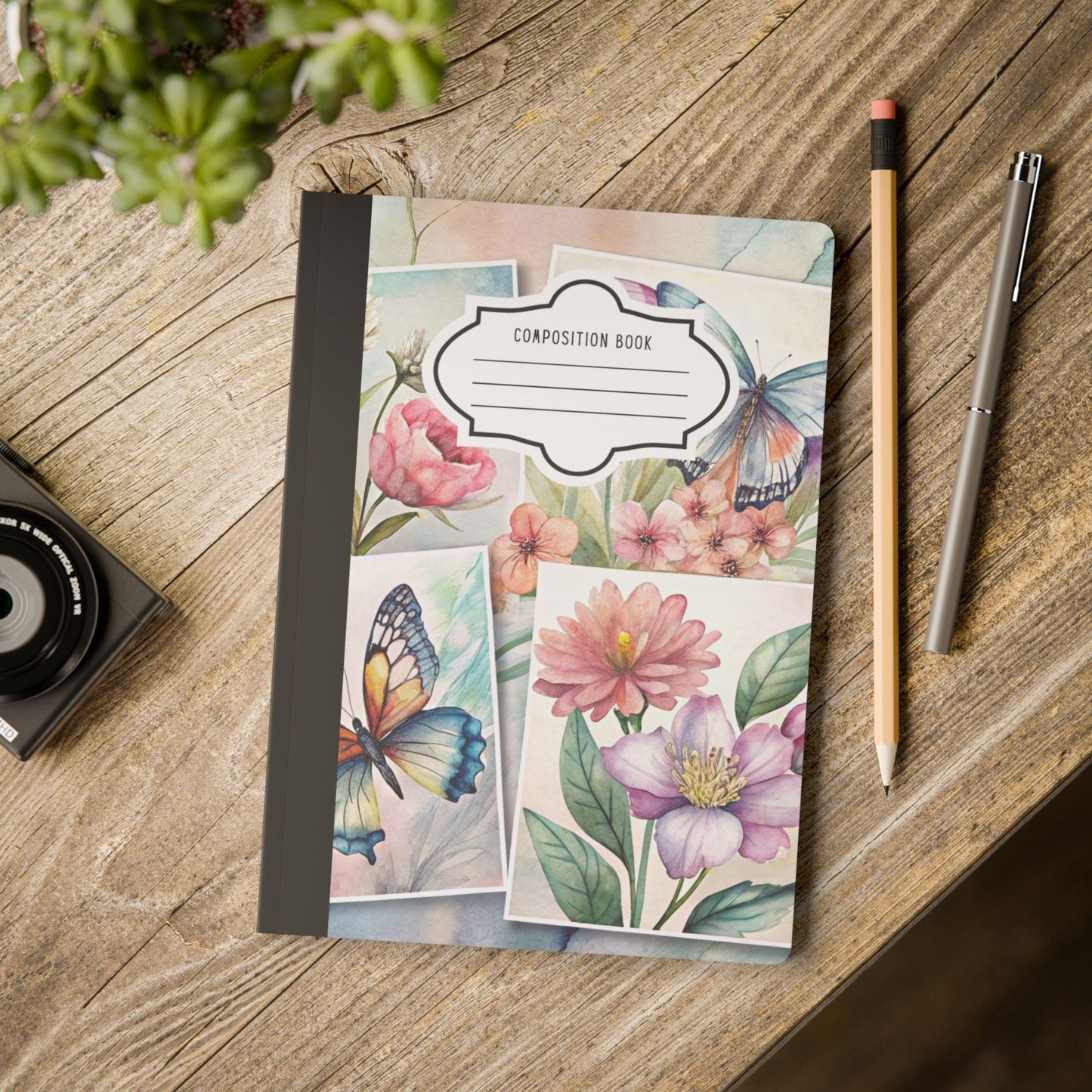 ColorFlow | Butterfly Collage Composition Notebook Floral Aesthetic Journal for Students Writers and Gifts