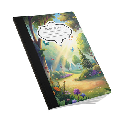 ColorFlow | Sunlit Butterfly Meadow Composition Notebook Journal with Floral Design College Ruled Writing Book