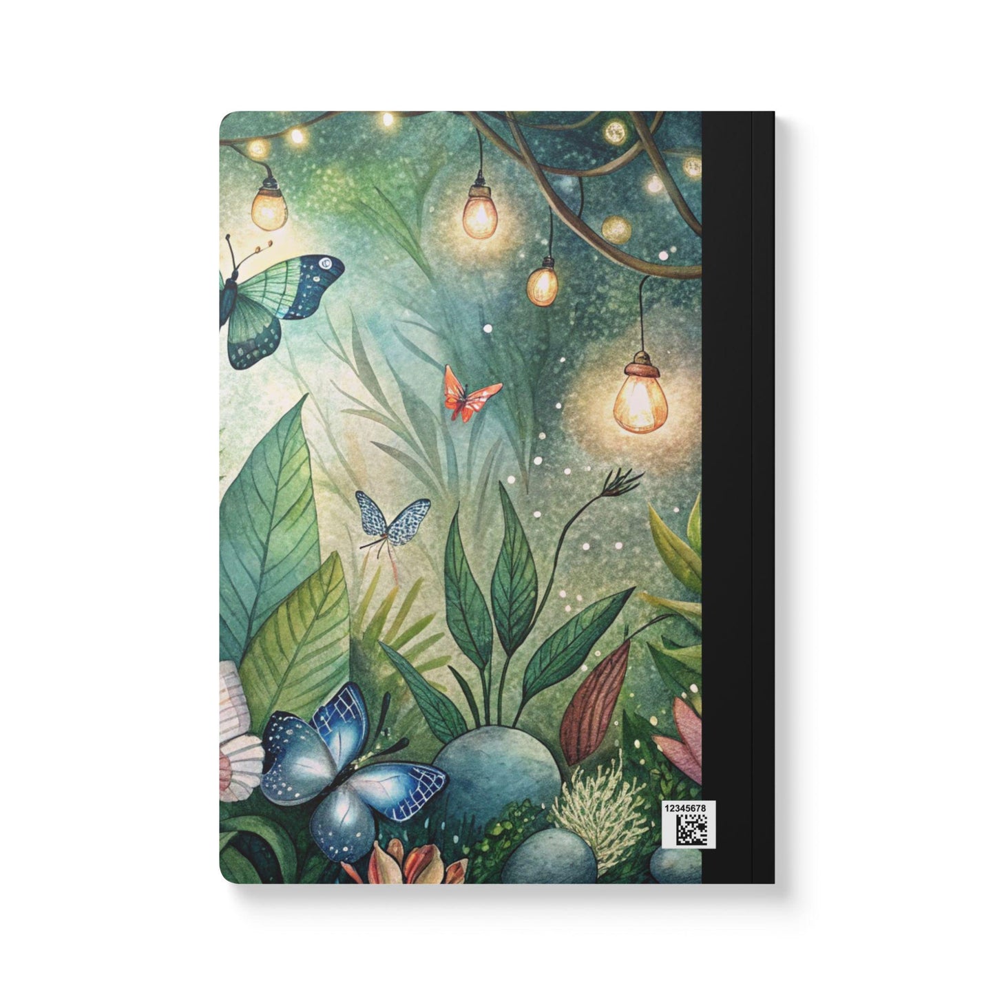 ColorFlow | Butterfly Forest Journal College Ruled Writing Notebook with Magical Lanterns and Botanical Artwork