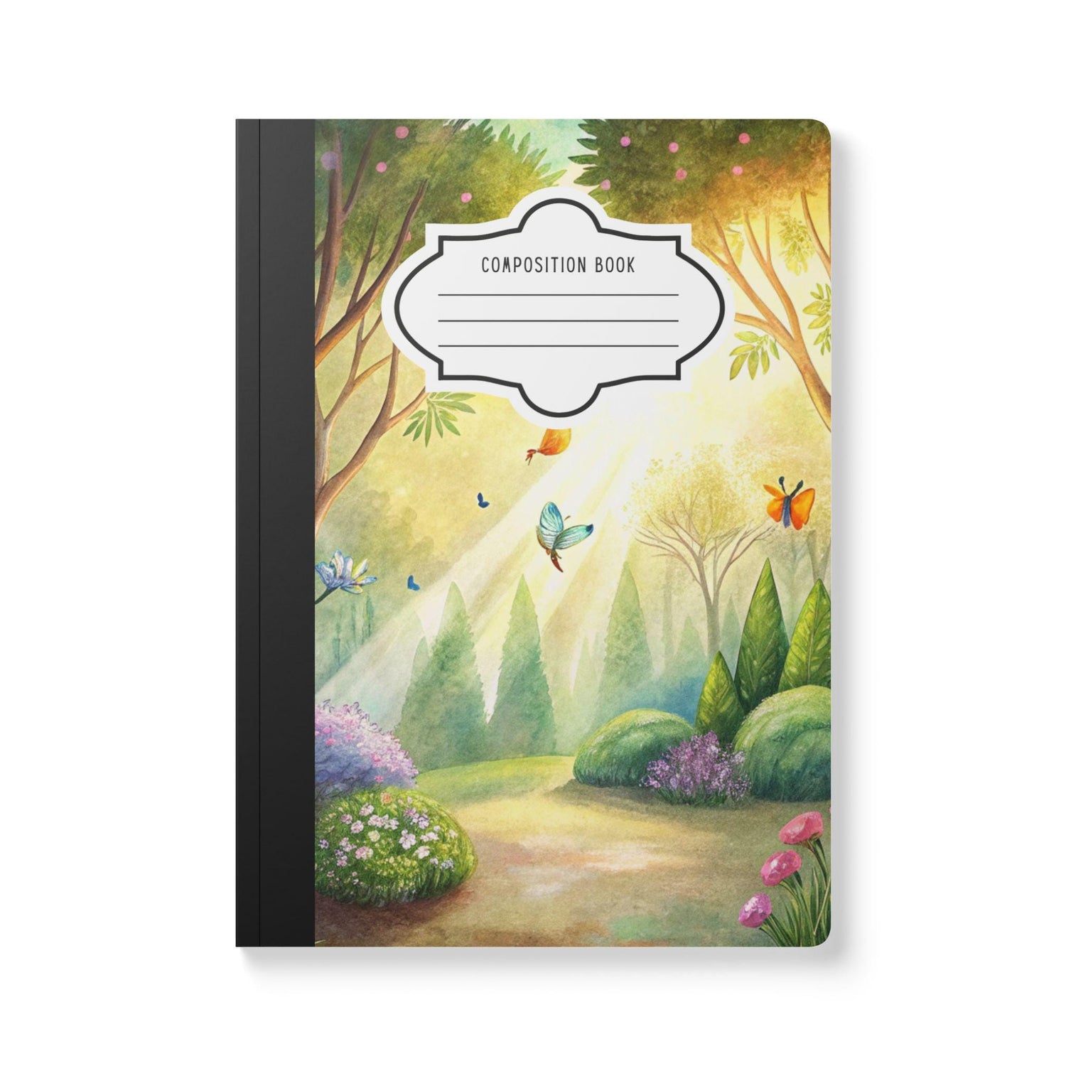 ColorFlow | Butterfly Pathway Journal Composition Notebook with Botanical Garden Design College Ruled Paper