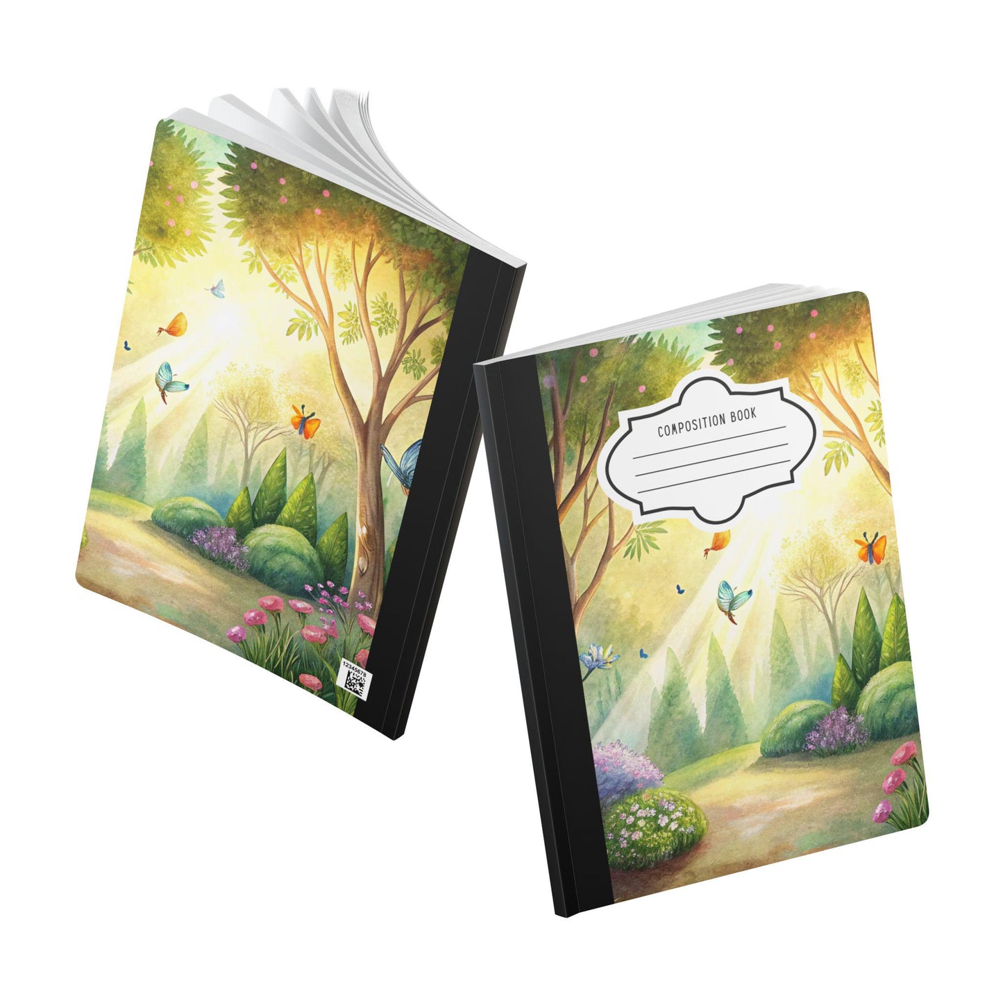 ColorFlow | Butterfly Pathway Journal Composition Notebook with Botanical Garden Design College Ruled Paper