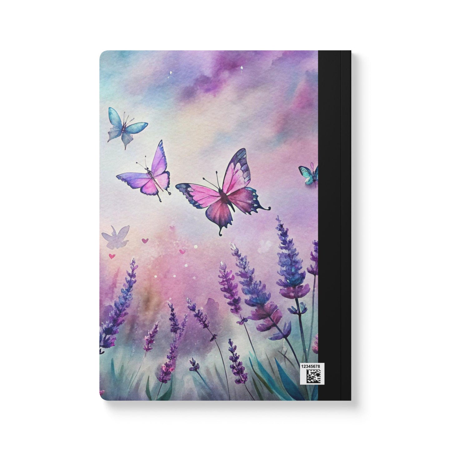 Lavender Butterfly Notebook: Pastel Sky Floral Journal, College Ruled