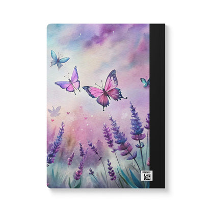 Lavender Butterfly Notebook: Pastel Sky Floral Journal, College Ruled